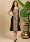Mano Muse Midi Dress Grey Beige Black kalamkari