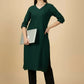 Deep Bottle Green Cotton Viscose Lycra Kurta - Classic Workwear Edits