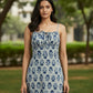 Pure Cotton Organic Block Printed Slip Dress – Indigo Blue