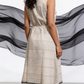 White & Black Handloom Wrap Midi Dress