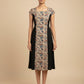 Mano Muse Midi Dress Blue Beige Black kalamkari