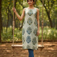 Side-Slit Cotton Kurta -Organic Green