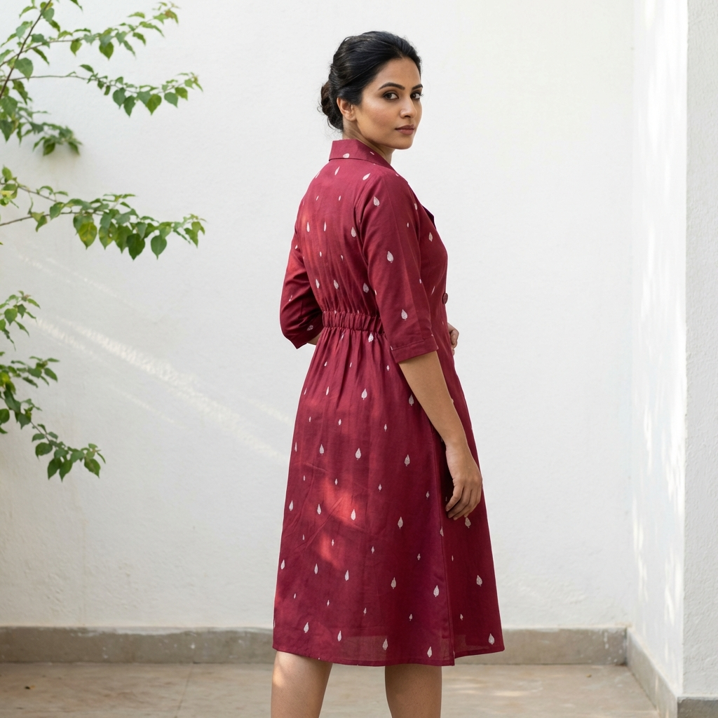 A Line Midi Dress -Marron Magic