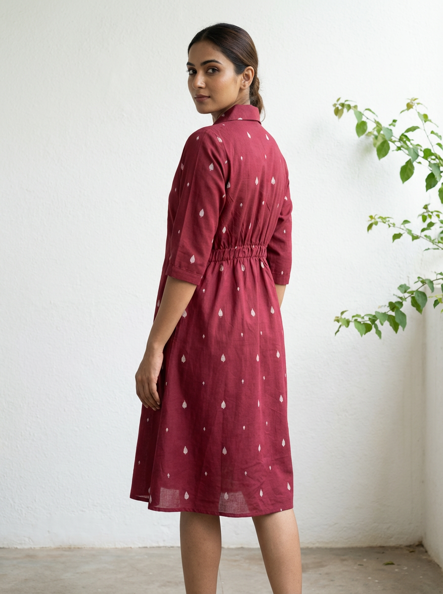 A Line Midi Dress -Marron Magic