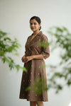 A Line Midi Dress - Cocoa Brown Cotton