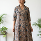 A Line Midi Dress - Kalamkari Blue Tone