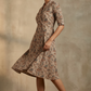 A Line Midi Dress - Kalamkari Brown Tone