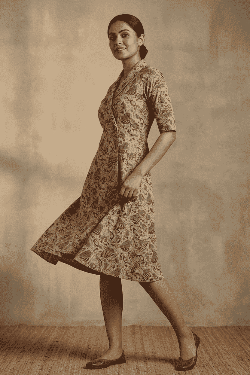kalamkari midi dress Summer Special Kalamkari Midi Gowns Divisha Collections