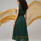 Emerald Green Handloom Wrap Midi Dress