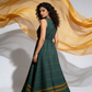 Emerald Green Handloom Wrap Midi Dress