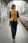 Embriodered Waist Coat - Mustard