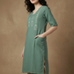 Sage Green Handcrafted Motif Cotton Kurta