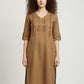 Beige Handcrafted Motif Cotton Kurta