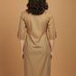 Beige Handcrafted Motif Cotton Kurta