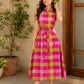 Madras Checks A-Line Midi Dress