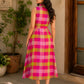 Madras Checks A-Line Midi Dress
