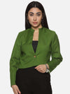 Green Cotton Crop Blazer