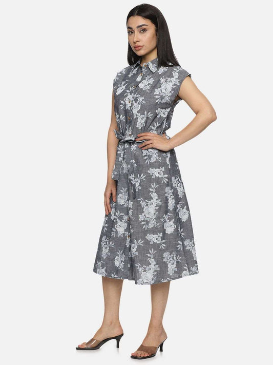 Light Grey White Denim Dress