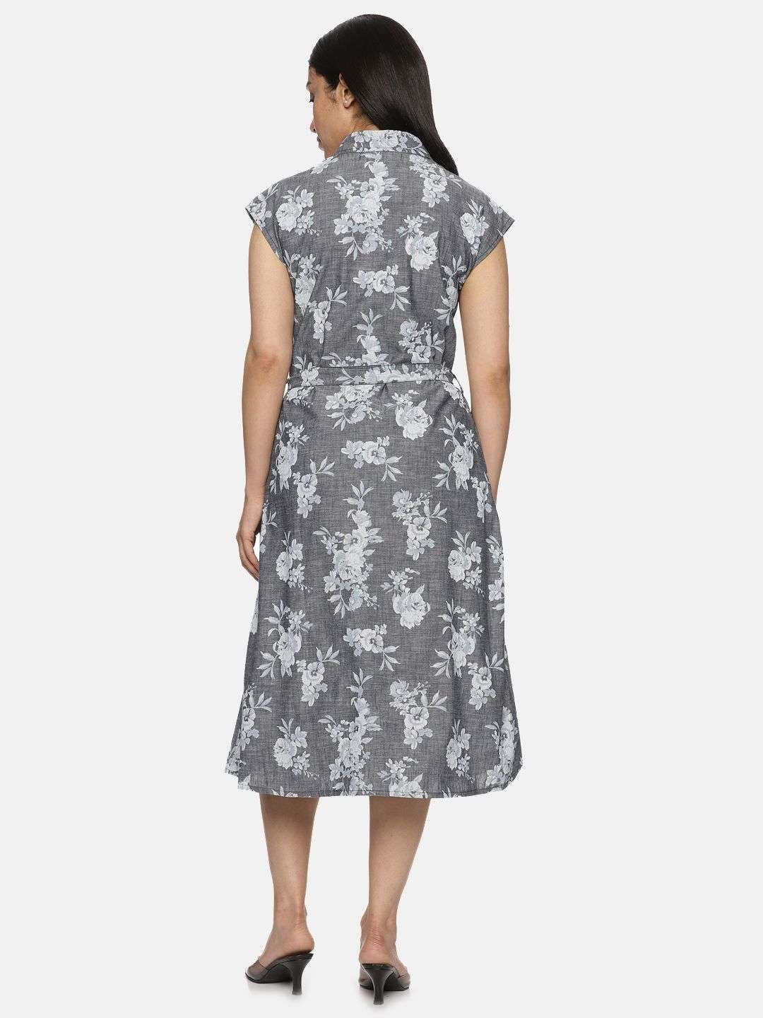 Light Grey White Denim Dress