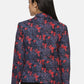 Blue Cotton Cambric Blazer: Casual Printed Elegance with Tailored Fit