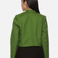 Green Cotton Crop Blazer