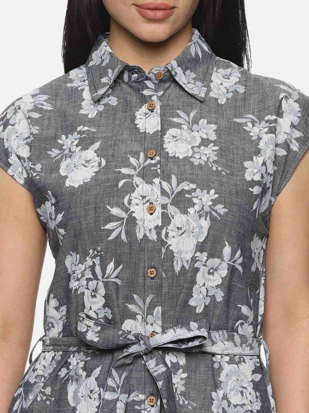 Light Grey White Denim Dress