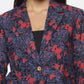 Blue Cotton Cambric Blazer: Casual Printed Elegance with Tailored Fit