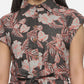 Tropical Printed Denim Dress