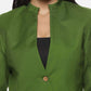 Green Cotton Crop Blazer