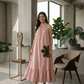 Blush Pink MulMul Halter Neck Floral Applique work Maxi Dress