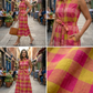 Madras Checks A-Line Midi Dress