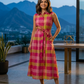 Madras Checks A-Line Midi Dress