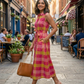 Madras Checks A-Line Midi Dress