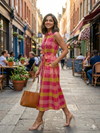 Madras Checks A-Line Midi Dress