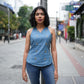 DUSTY BLUE HALTER NECK TOP