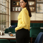 Butter yellow Spread Collar Shirt