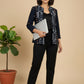Navy Ikat Handwoven Open Front Cotton Blazer – Rekha Edition