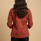 Red Ajrak Block Print - Rekha Handwoven Open Front Cotton Blazer