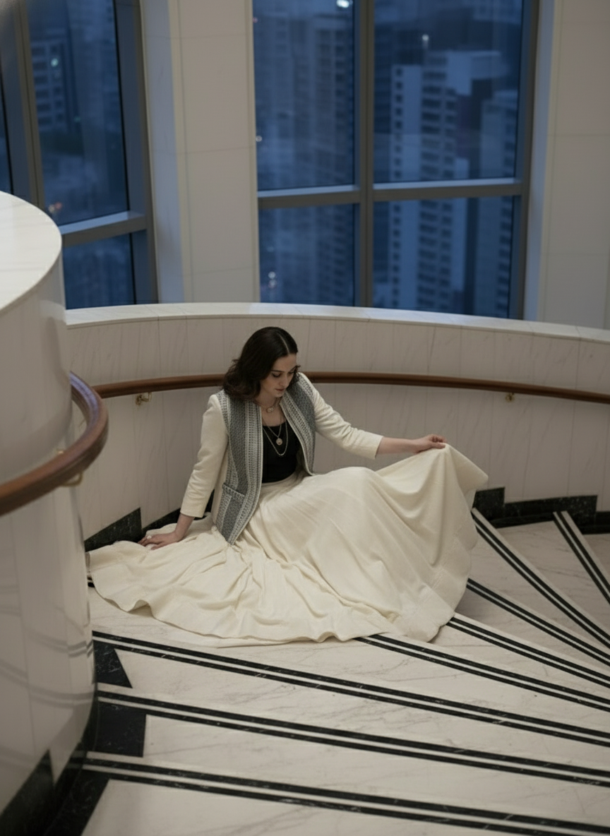 Open Front Blazer-Black & White -Effortless Power. Everyday Elegance.