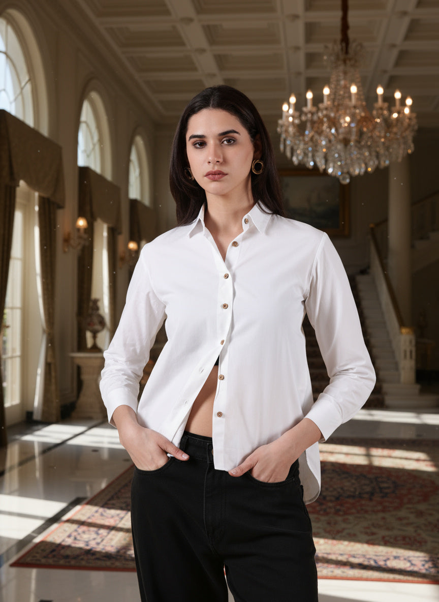 THE FLIPBACK REBEL EDIT -Structured in front. Story at the back - Cloud White