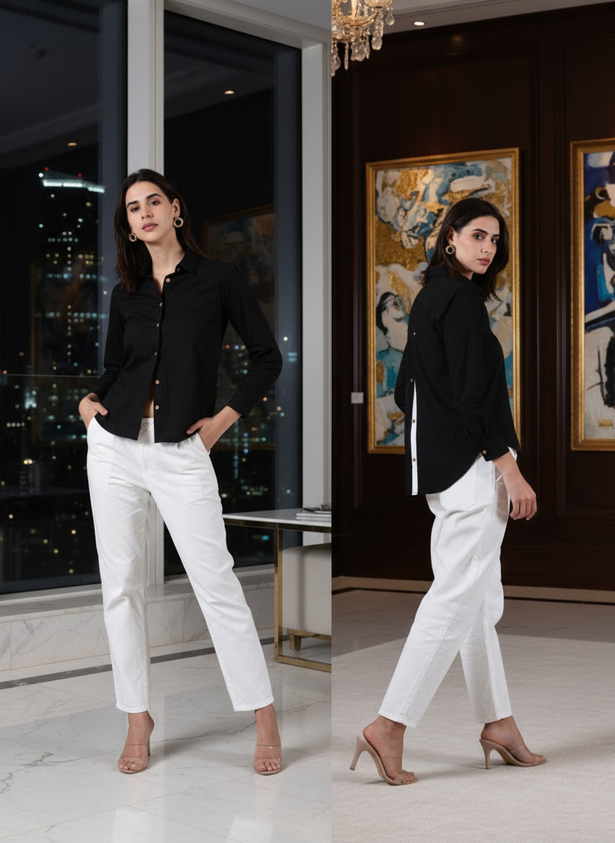 THE FLIPBACK REBEL EDIT -Structured in front. Story at the back - Midnight Black