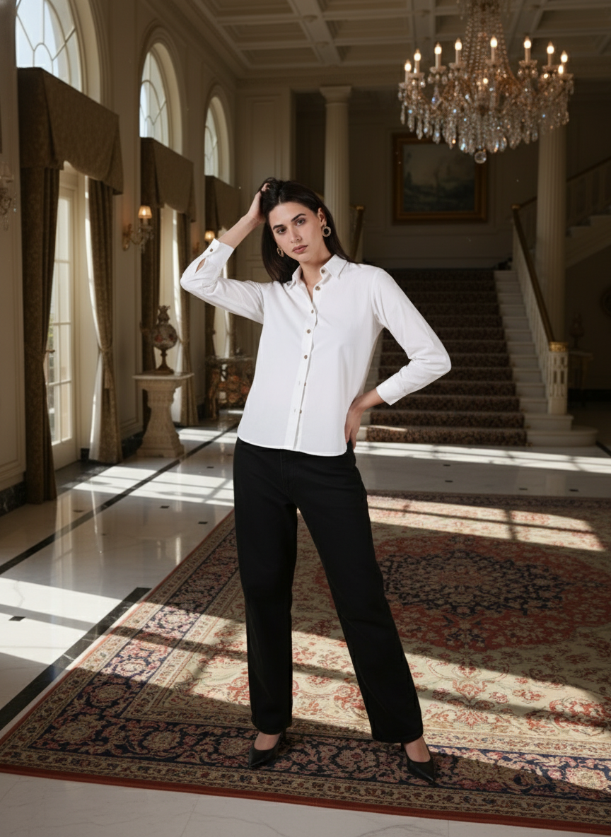 THE FLIPBACK REBEL EDIT -Structured in front. Story at the back - Cloud White