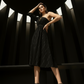 Selene One-Shoulder Black Midi Dress