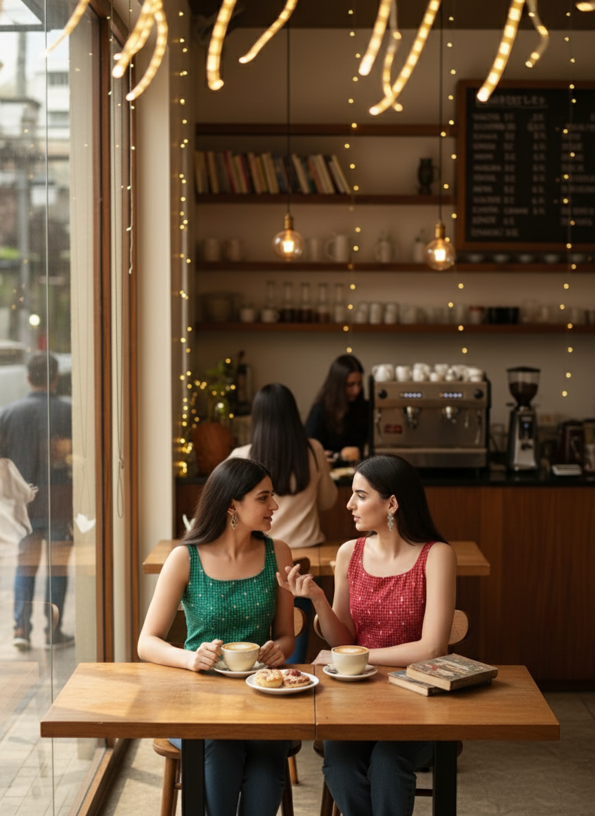 Kiyara Deep U-Back Cotton Kurti -RED