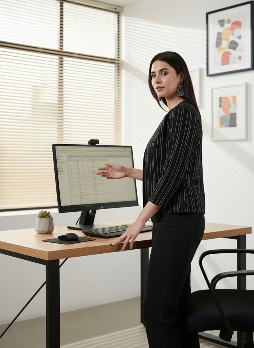 Midnight Classic Black Stripes-Open-Front Blazer-Handwoven Cotton  – Rekha Edit