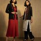 Rich Black with Red Motifs Open Front Cotton Blazer – Rekha Edition