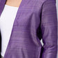 A close view of  Purple Pure Tussar Blazer, formal blazer for women