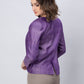 The view from back of Purple Pure Tussar Blazer, formal office wear for women