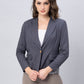 A gorgeous picture of lady in Stylish Grey Blazer with Modern Motif, womens workwear  
