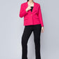 Pink Cotton Single Breasted Blazer: Casual Elegance Refined